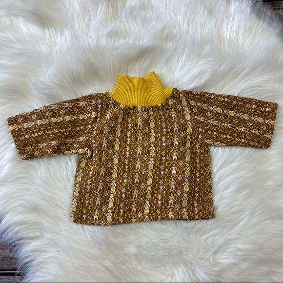 Sears Other - 💋Vintage Sears Yellow and Brown Pattern Youth Top